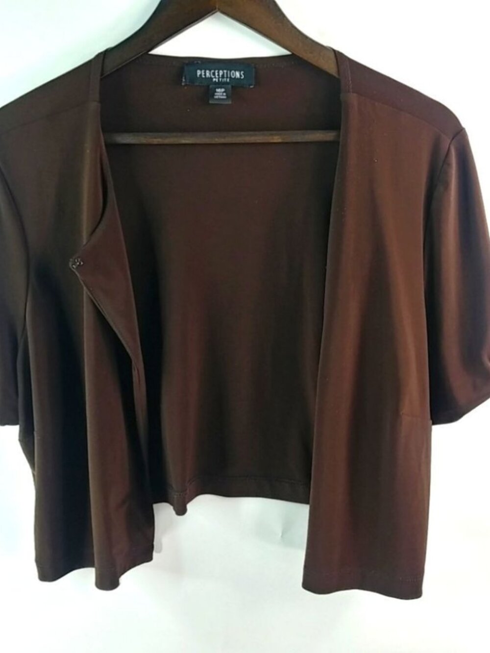 Perceptions 16P Chocolate Bolero Jacket Top Petite